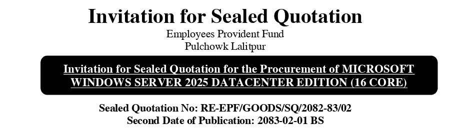 Invitation for Sealed Quotation-2083/02/01
